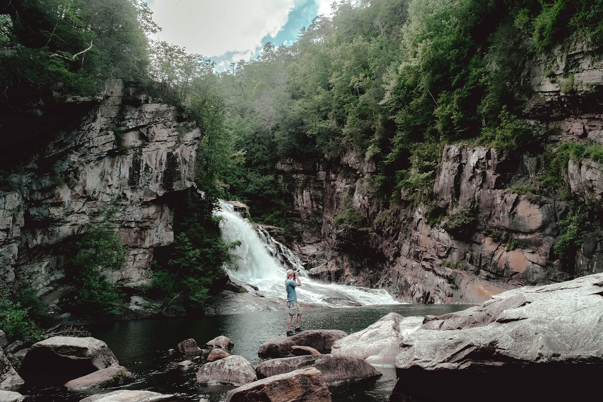 Be sure to snag one of the 100 permits a day from Tallulah Gorge State Park to get this vantage point.